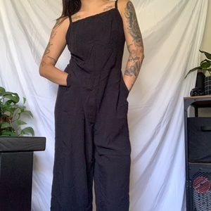 Womens old navy black cropped flared pantsuit